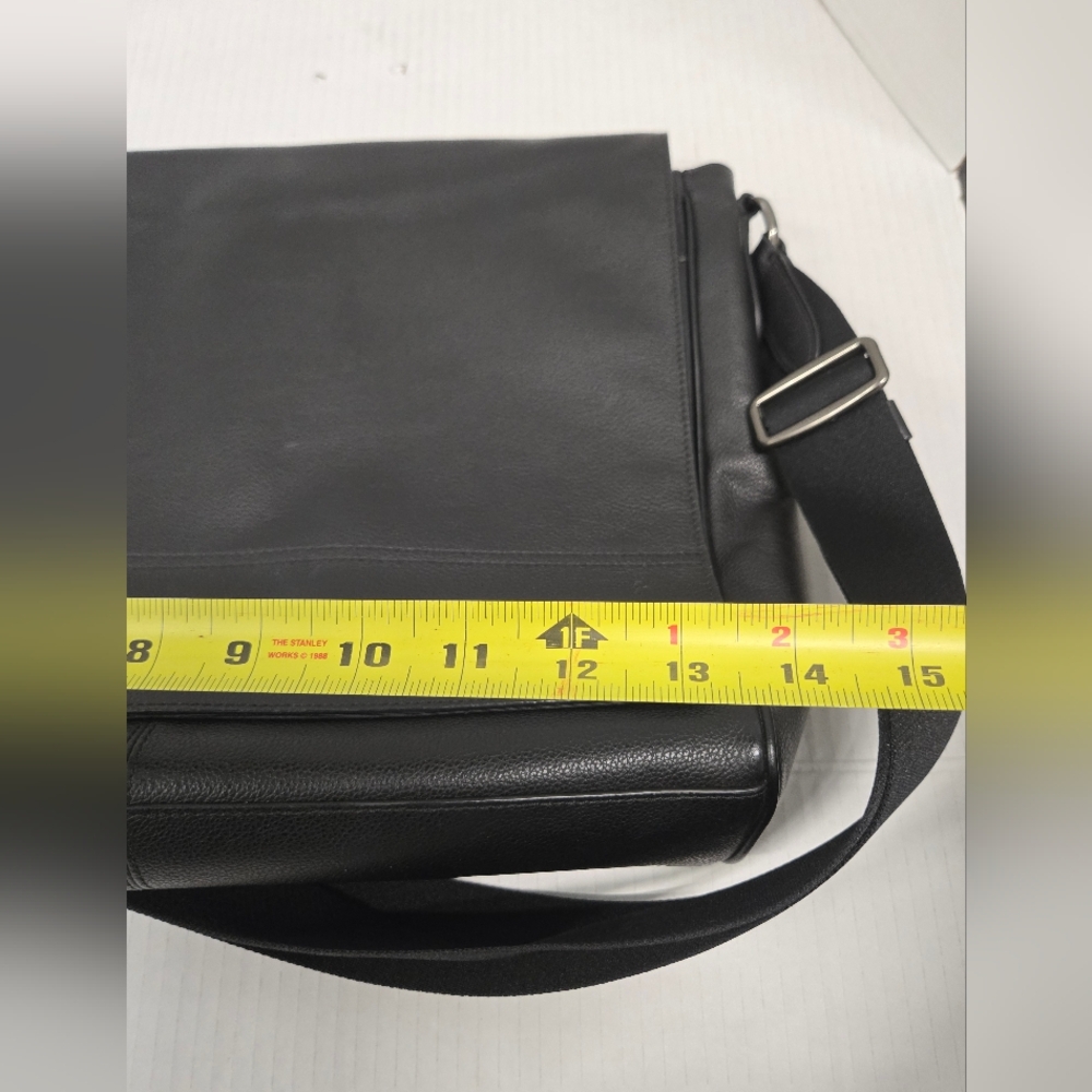 COACH Houston Map Bag Messenger Front Flap Black Pebbled‎ Leather Crossbody Bag - Picture 14 of 14